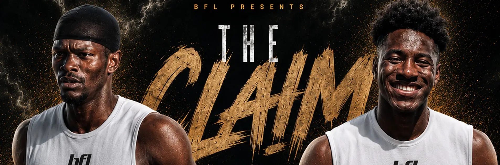 A.C. (Niggafly) and Themba featured in The Claim 1v1 basketball event graphic.