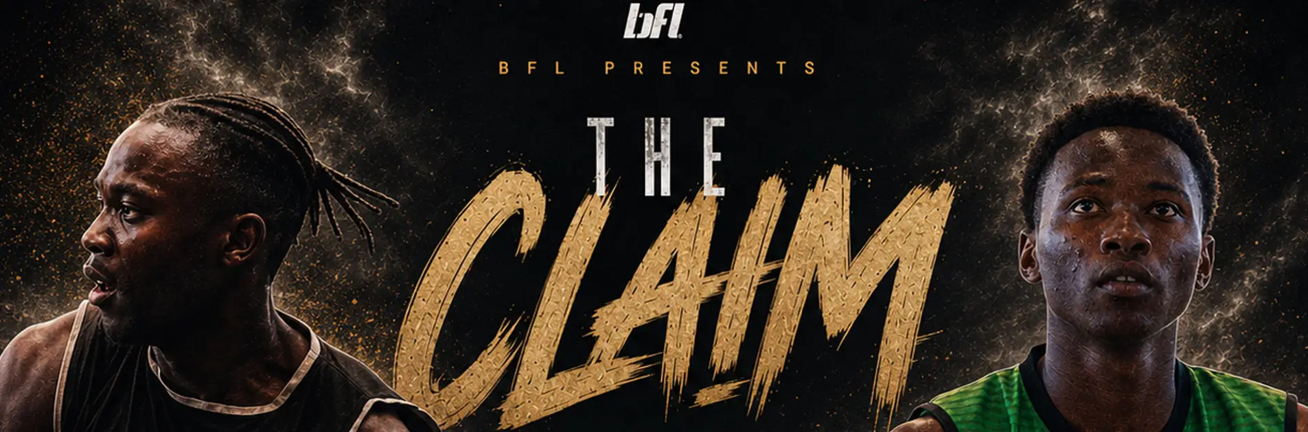 Emmanuel and Dylan promotional matchup poster for The Claim basketball event in Cape Town.